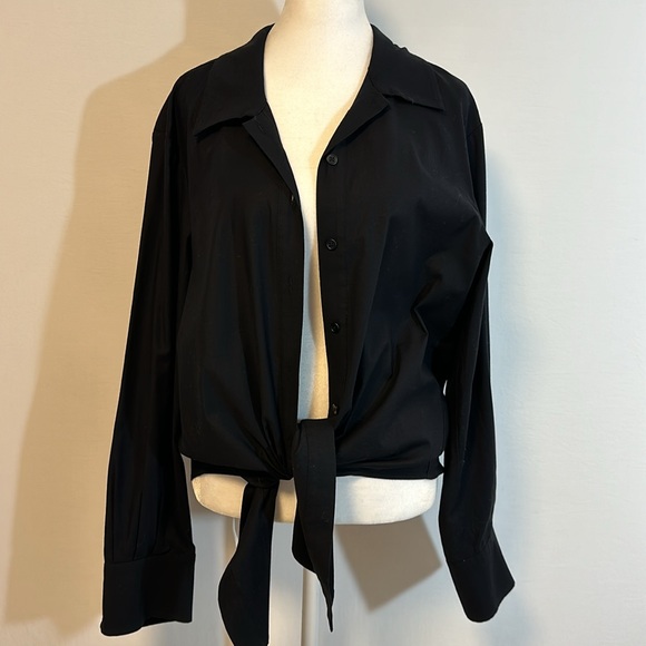 Reformation Hansen Tie Front Button-Up Women’s Shirt Size M. - Picture 2 of 11